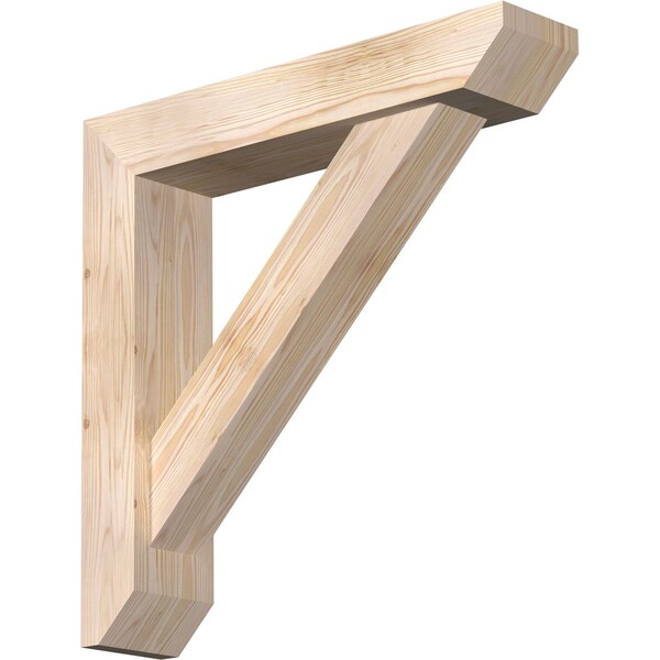 Ekena Millwork Traditional Slat Smooth Bracket w/ Offset Brace, Douglas Fir, 5 1/2"W x 26"D x 26"H BKT0604X26X26TRA06SDF - main